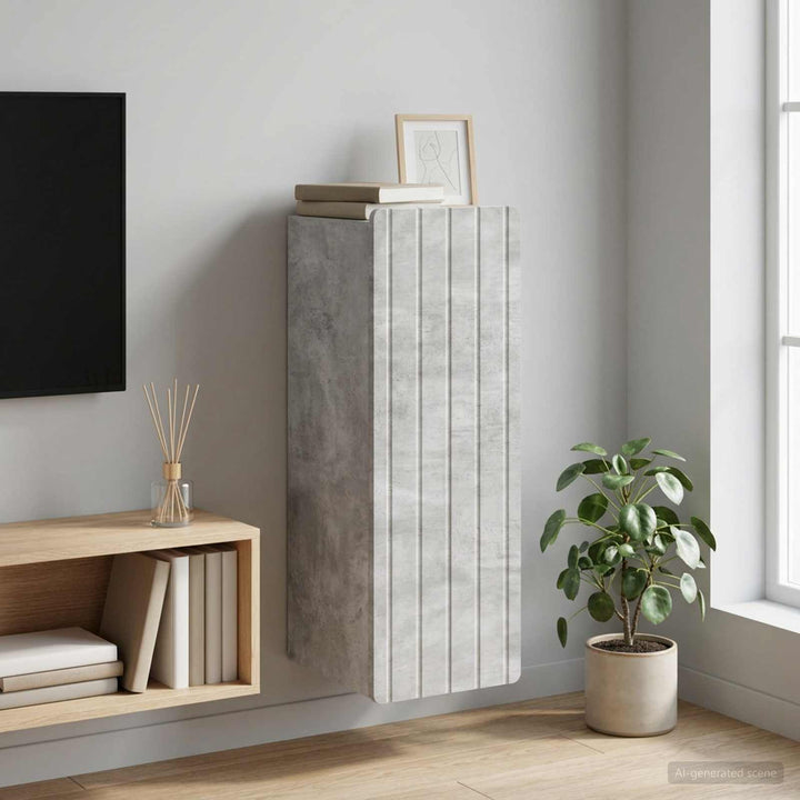 Vægmonteret skab Betongrå 33 x 34,5 x 94 cm Konstrueret træ