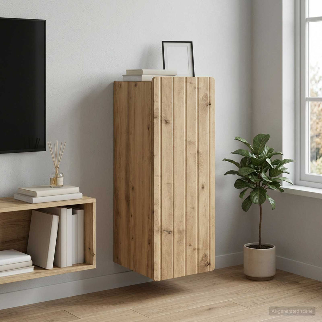 Vægmonteret skab 33 x 34,5 x 94 cm Konstrueret træ Artisan-eg