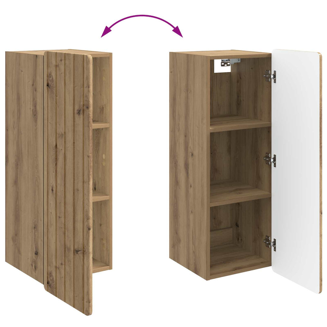 Vægmonteret skab Artisan-eg 33 x 34,5 x 94 cm Konstrueret træ