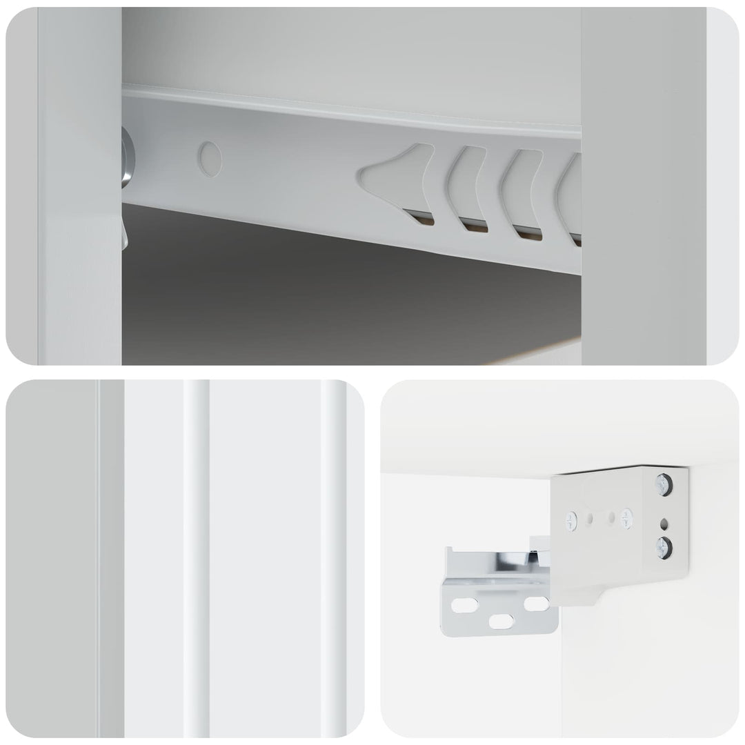 Væghængt Natbord 2 pcs Hvid 33 x 34,5 x 24 cm Konstrueret træ