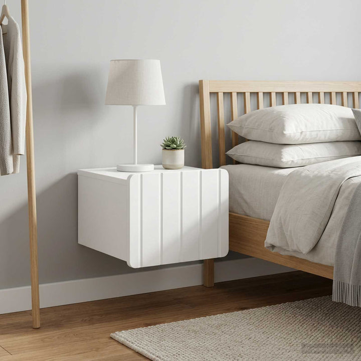 Væghængt Natbord 2 pcs Hvid 33 x 34,5 x 24 cm Konstrueret træ