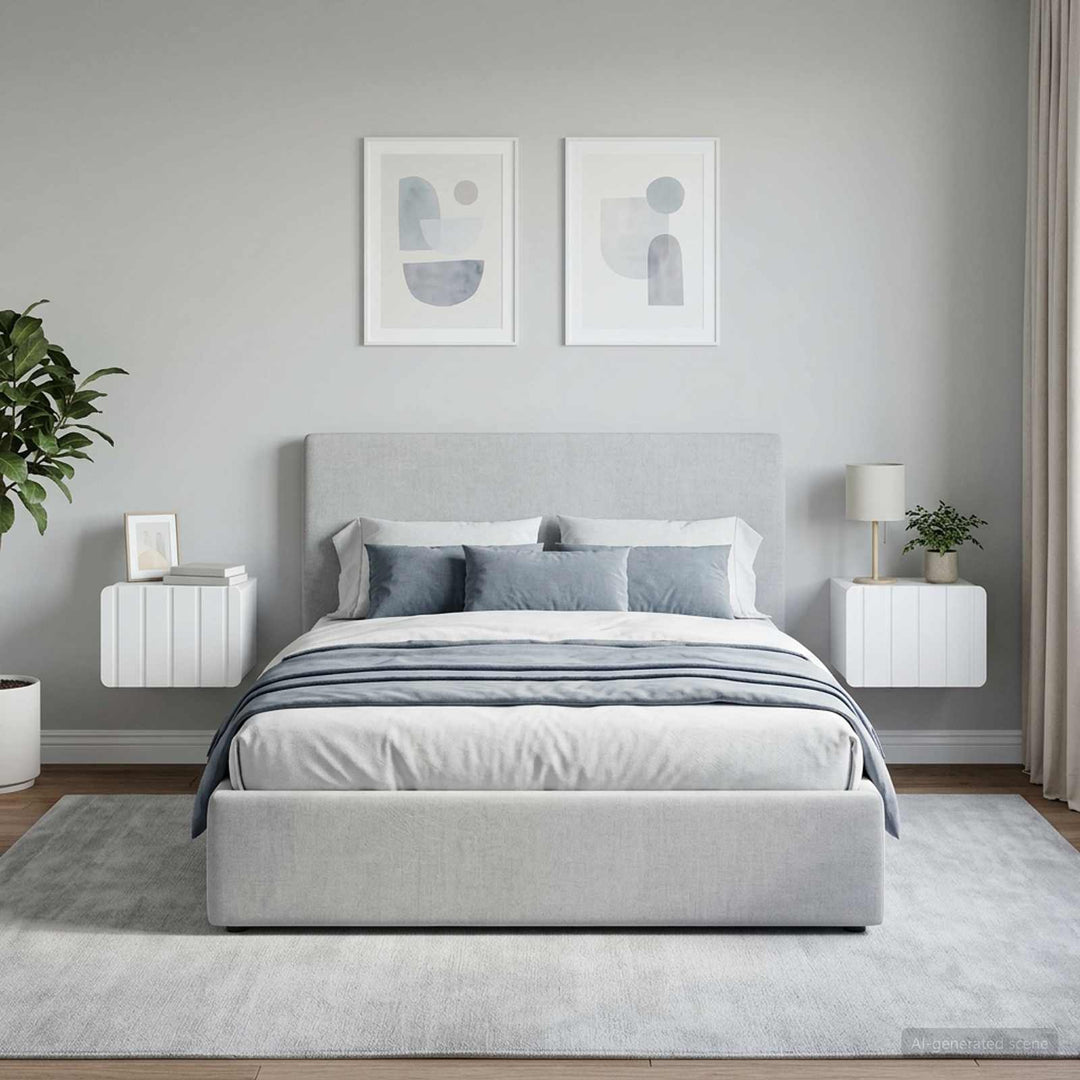 Væghængt Natbord 2 pcs Hvid 33 x 34,5 x 24 cm Konstrueret træ