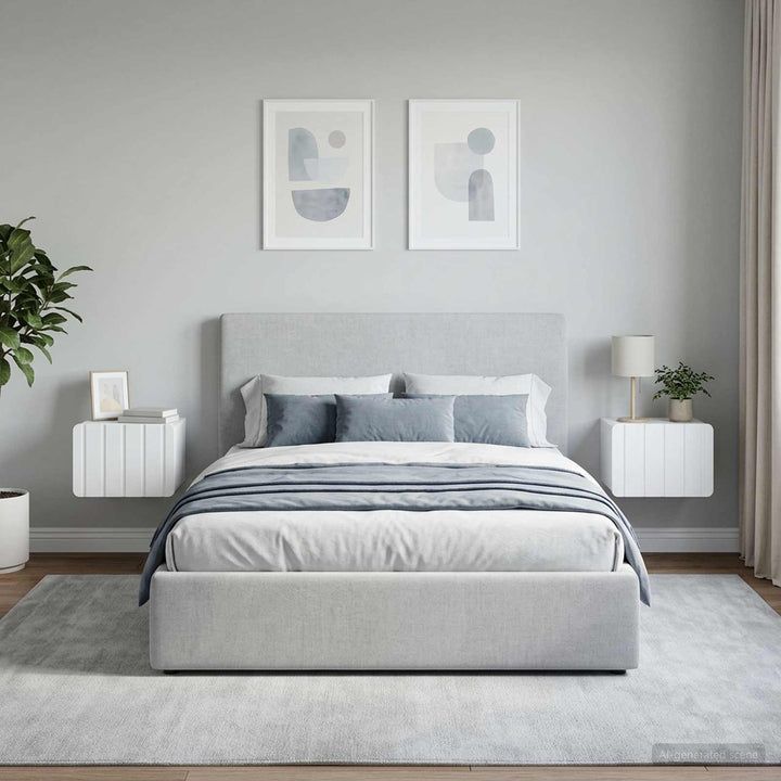 Væghængt Natbord 2 pcs Hvid 33 x 34,5 x 24 cm Konstrueret træ