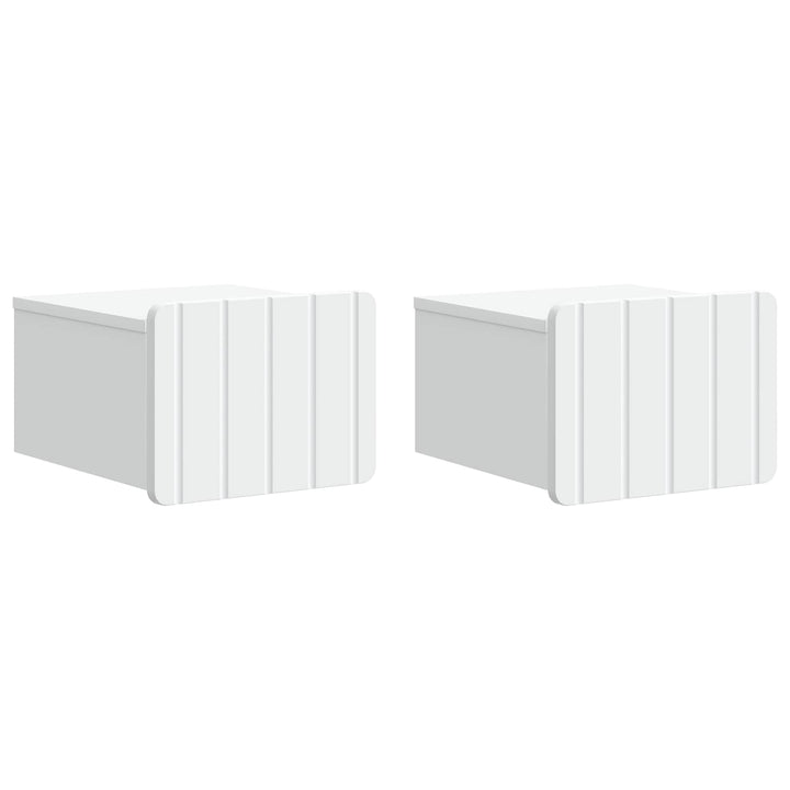 Væghængt Natbord 2 pcs Hvid 33 x 34,5 x 24 cm Konstrueret træ