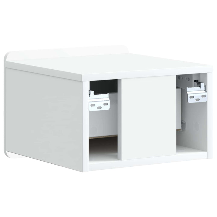 Væghængt Natbord 2 pcs Hvid 33 x 34,5 x 24 cm Konstrueret træ