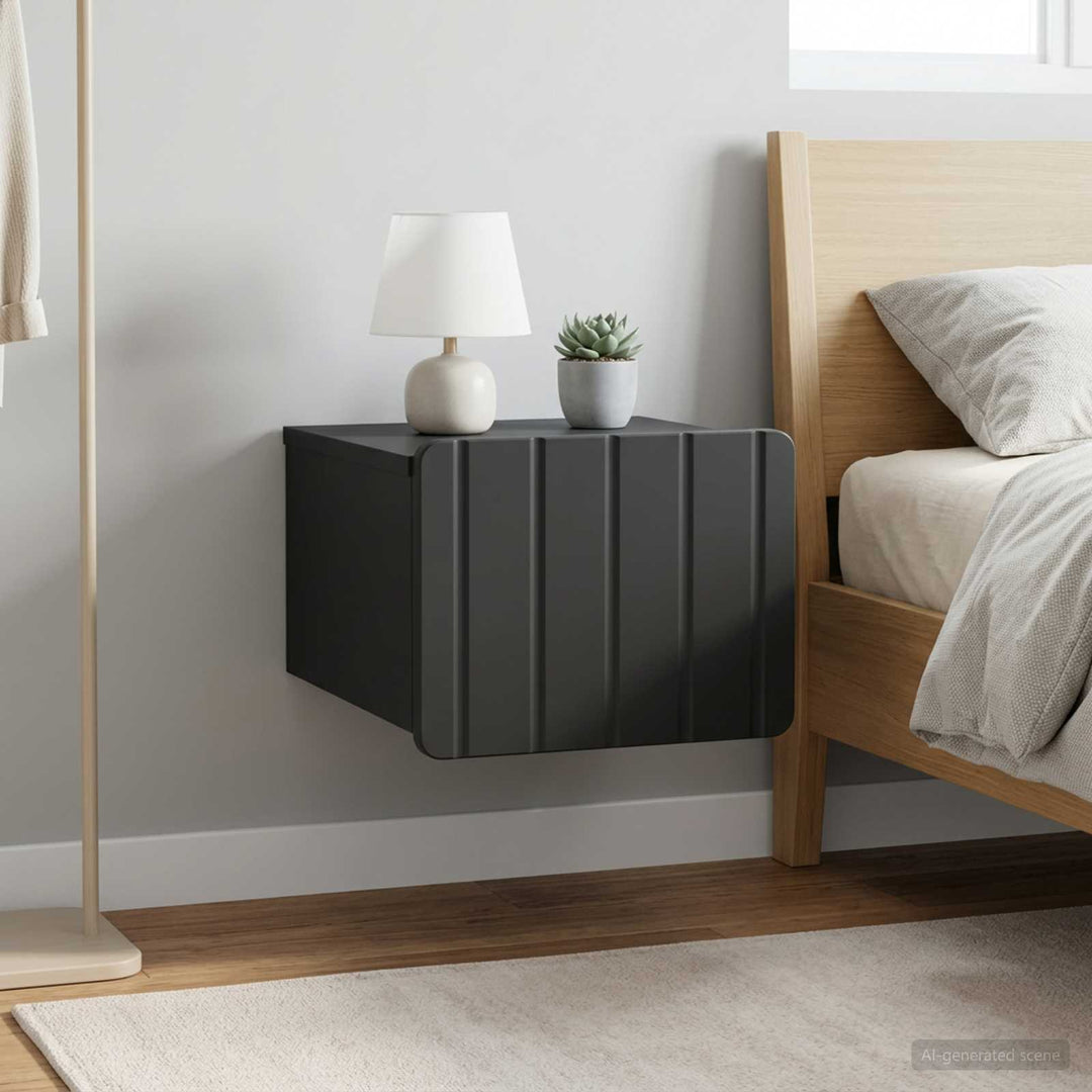 Væghængt Natbord 2 pcs Sort 33 x 34,5 x 24 cm Konstrueret træ