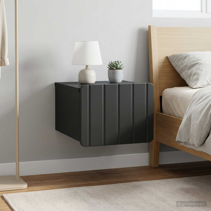 Væghængt Natbord 2 pcs Sort 33 x 34,5 x 24 cm Konstrueret træ