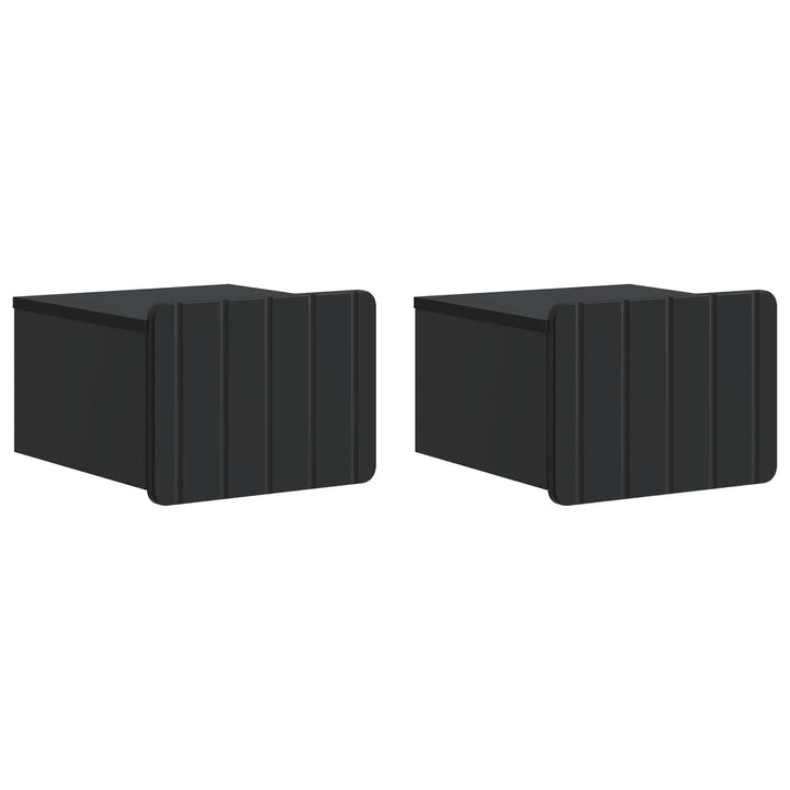 Væghængt Natbord 2 pcs Sort 33 x 34,5 x 24 cm Konstrueret træ
