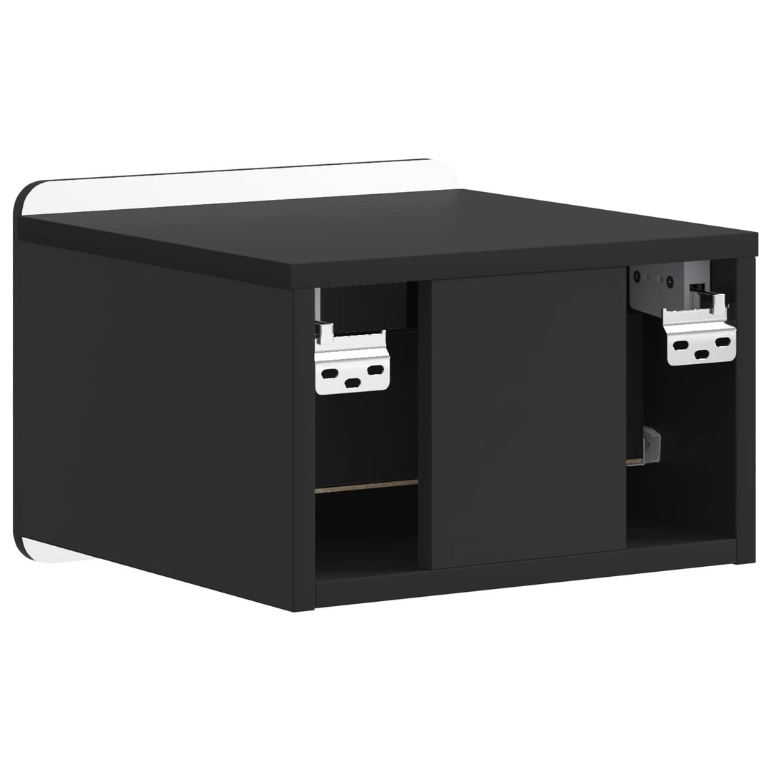 Væghængt Natbord 2 pcs Sort 33 x 34,5 x 24 cm Konstrueret træ