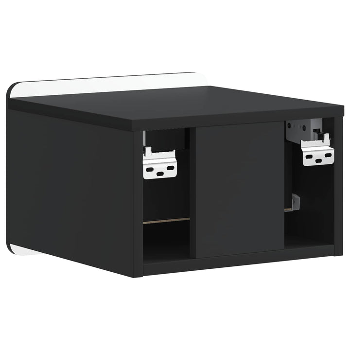 Væghængt Natbord 2 pcs Sort 33 x 34,5 x 24 cm Konstrueret træ