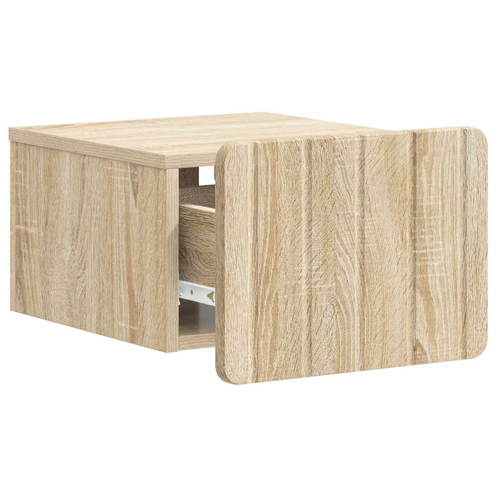 Væghængt Natbord med skuffe 2 pcs Sonoma-eg 33 x 34,5 x 24 cm