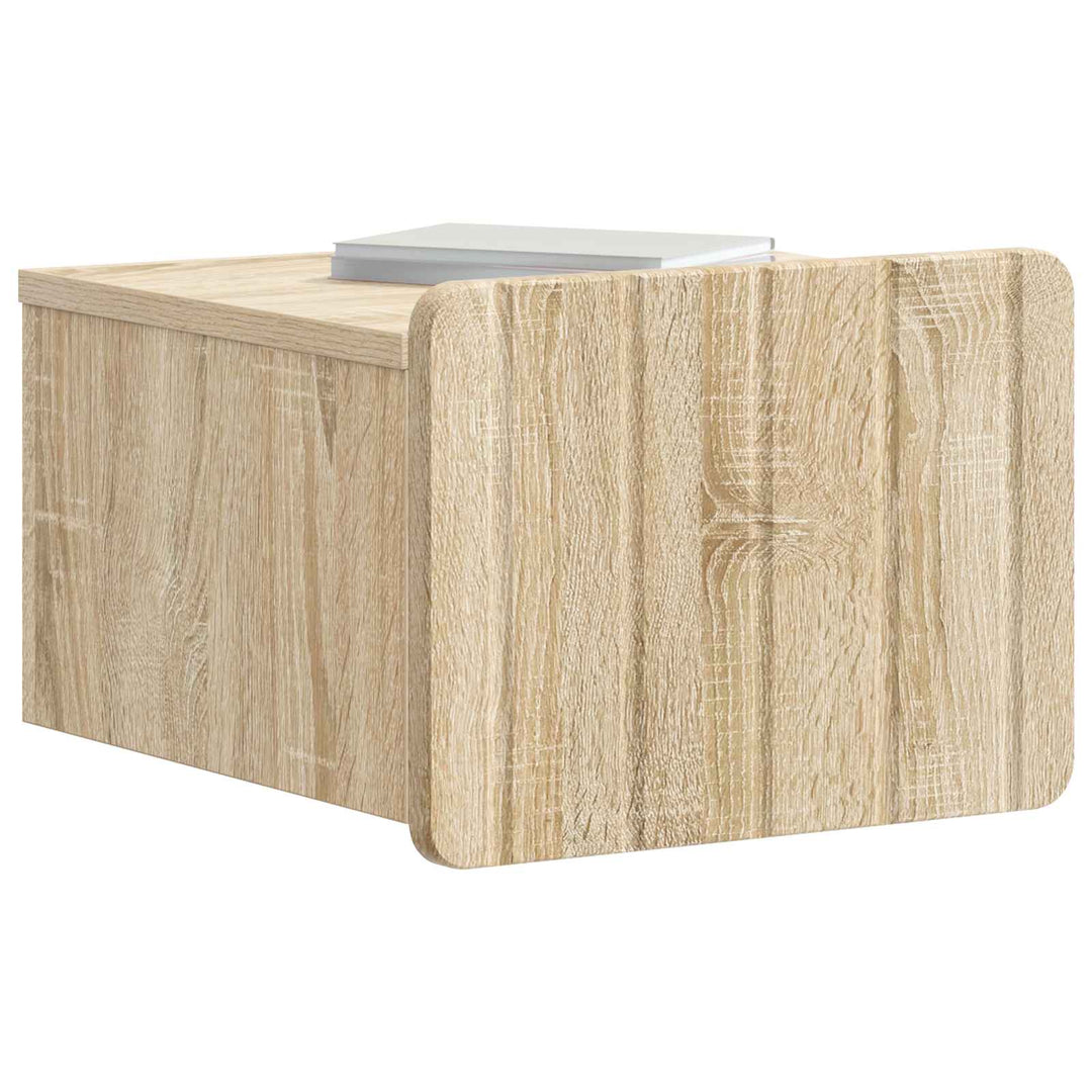 Væghængt Natbord med skuffe 2 pcs Sonoma-eg 33 x 34,5 x 24 cm