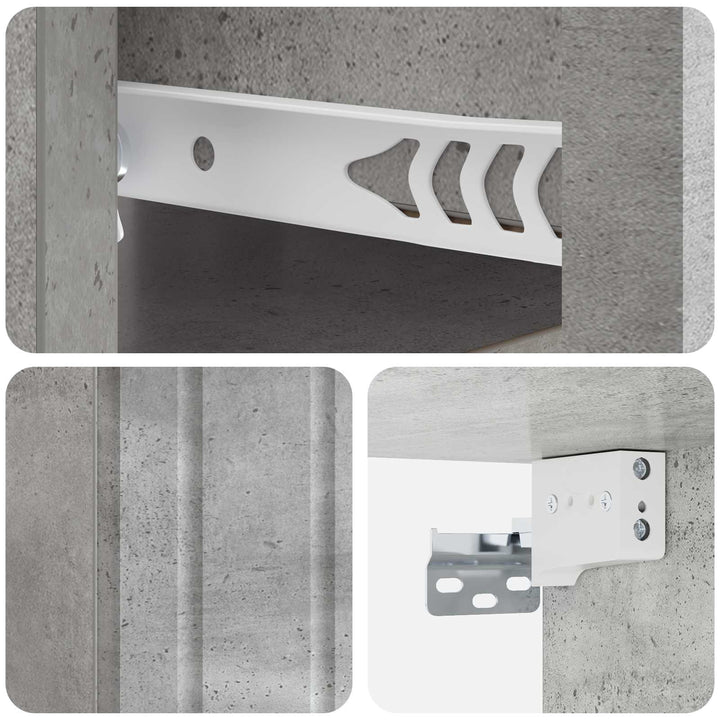 Væghængt Natbord Betongrå 33 x 34,5 x 24 cm Konstrueret træ