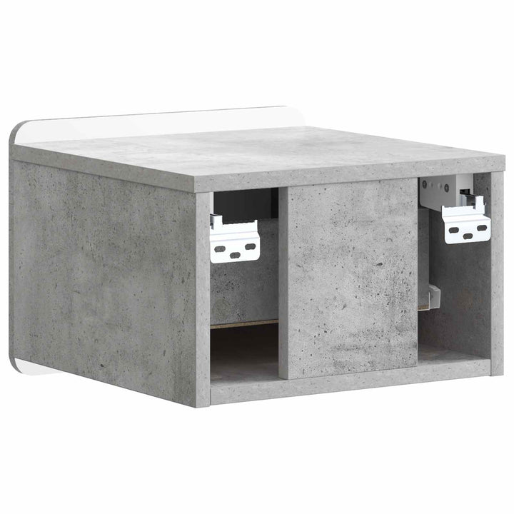Væghængt Natbord med skuffe 2 pcs Betongrå 33 x 34,5 x 24 cm
