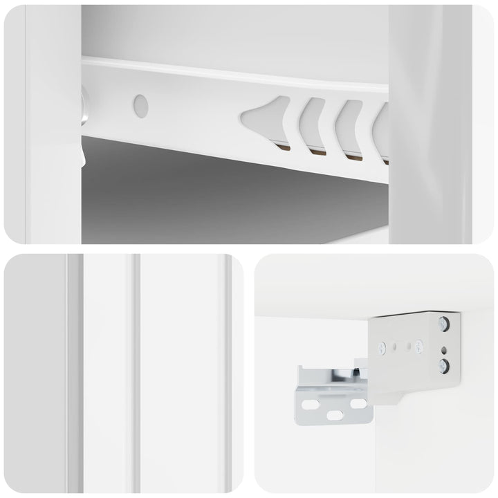 Væghængt Natbord 2 pcs Hvid højglans 33 x 34,5 x 24 cm