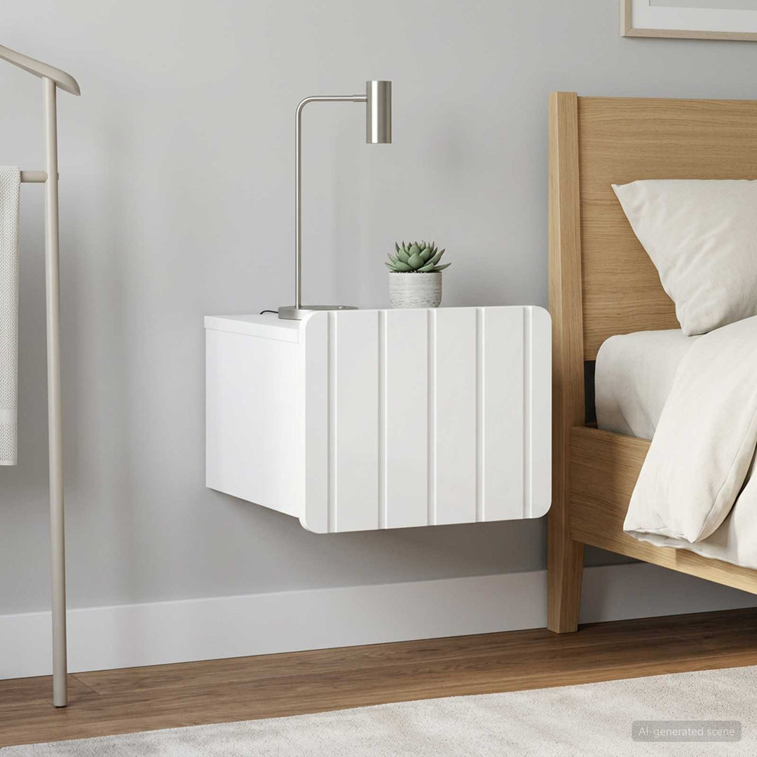Væghængt Natbord 2 pcs Hvid højglans 33 x 34,5 x 24 cm