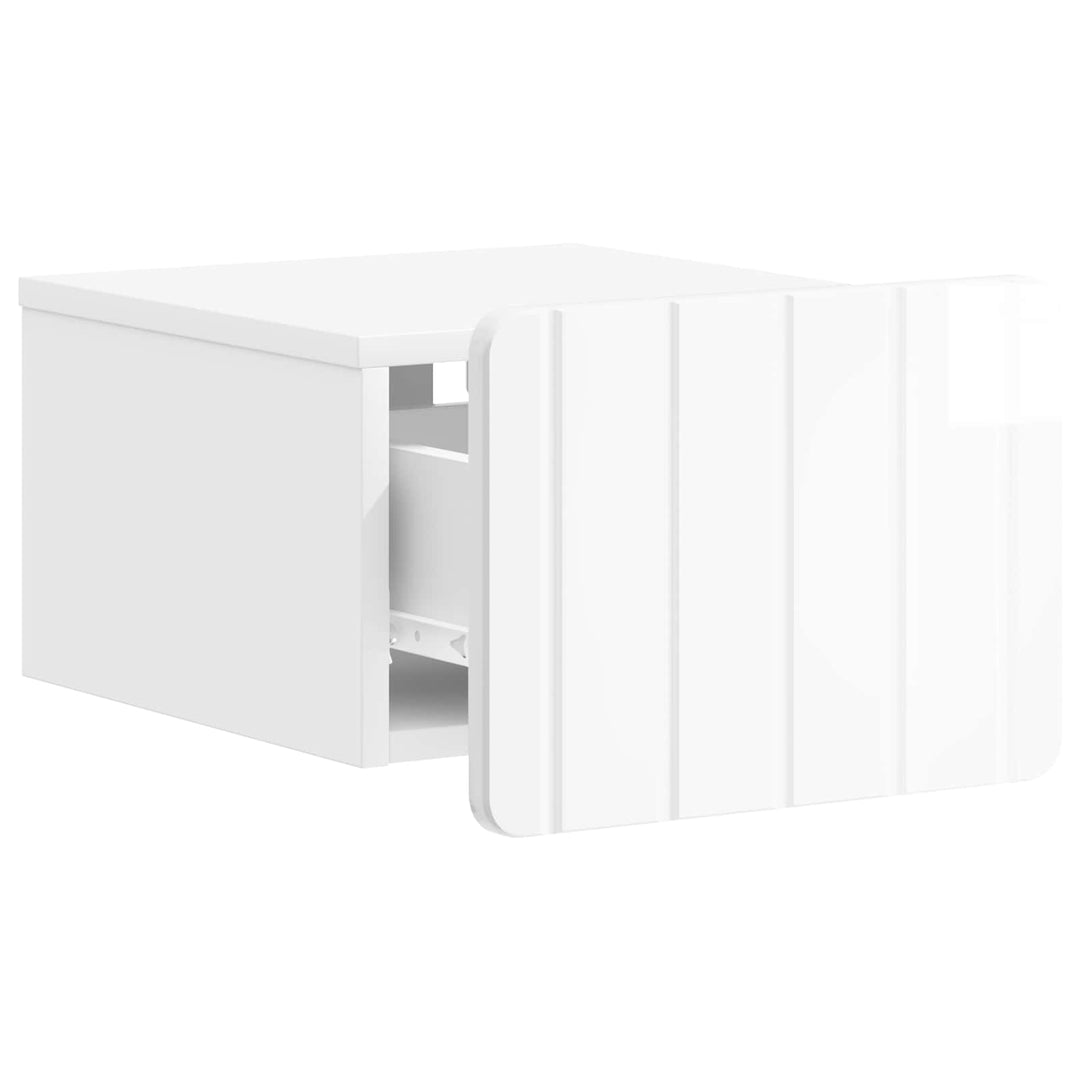 Væghængt Natbord 2 pcs Hvid højglans 33 x 34,5 x 24 cm