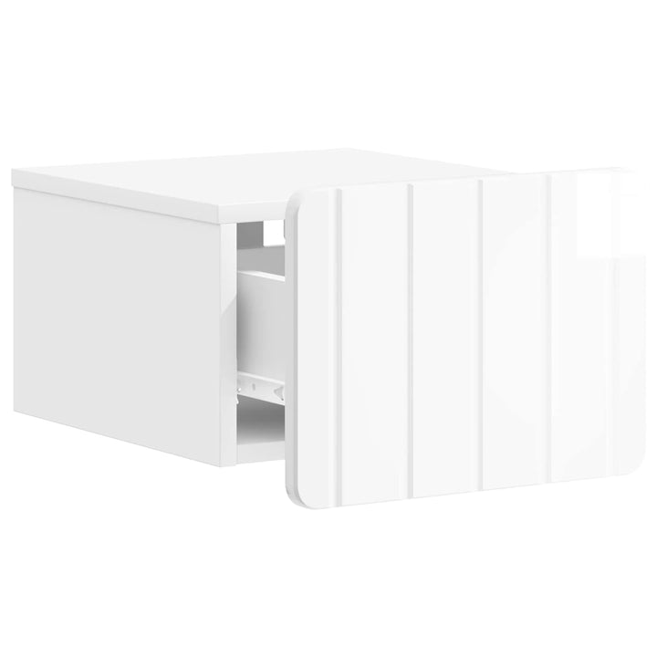 Væghængt Natbord 2 pcs Hvid højglans 33 x 34,5 x 24 cm