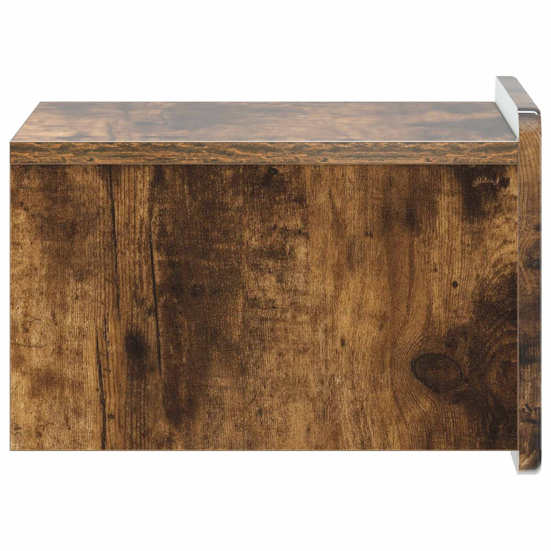 Væghængt Natbord med skuffe 2 pcs Røget eg 33 x 34,5 x 24 cm