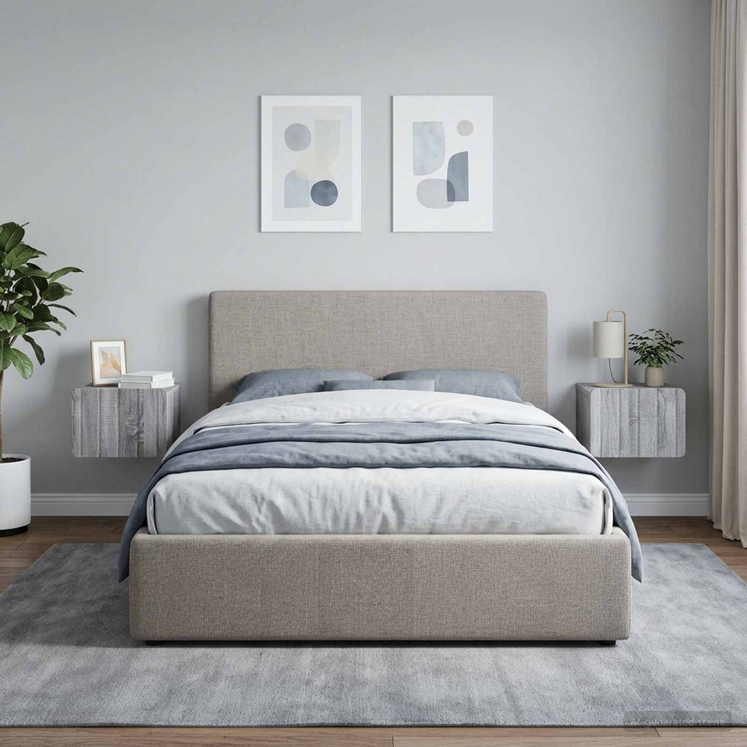 Væghængt Natbord 2 pcs Grå sonoma-eg 33 x 34,5 x 24 cm