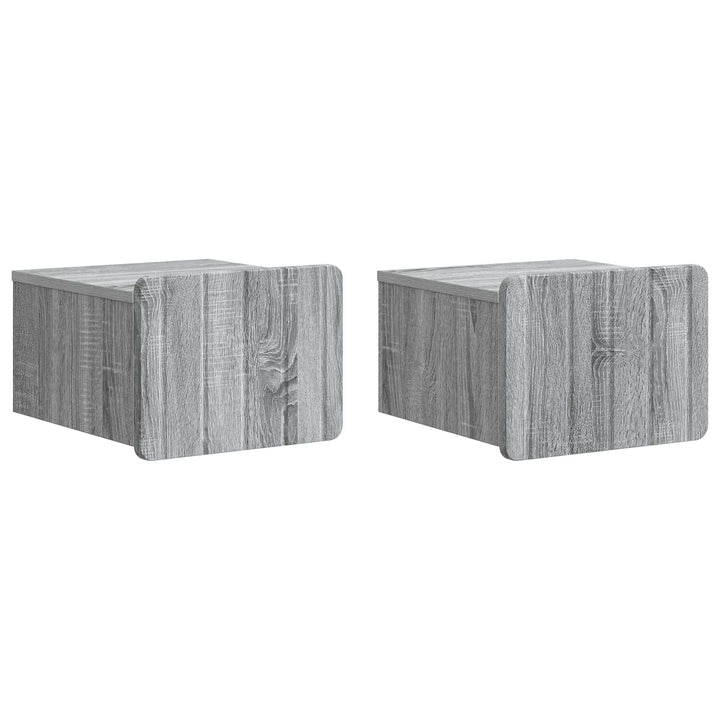 Væghængt Natbord 2 pcs Grå sonoma-eg 33 x 34,5 x 24 cm