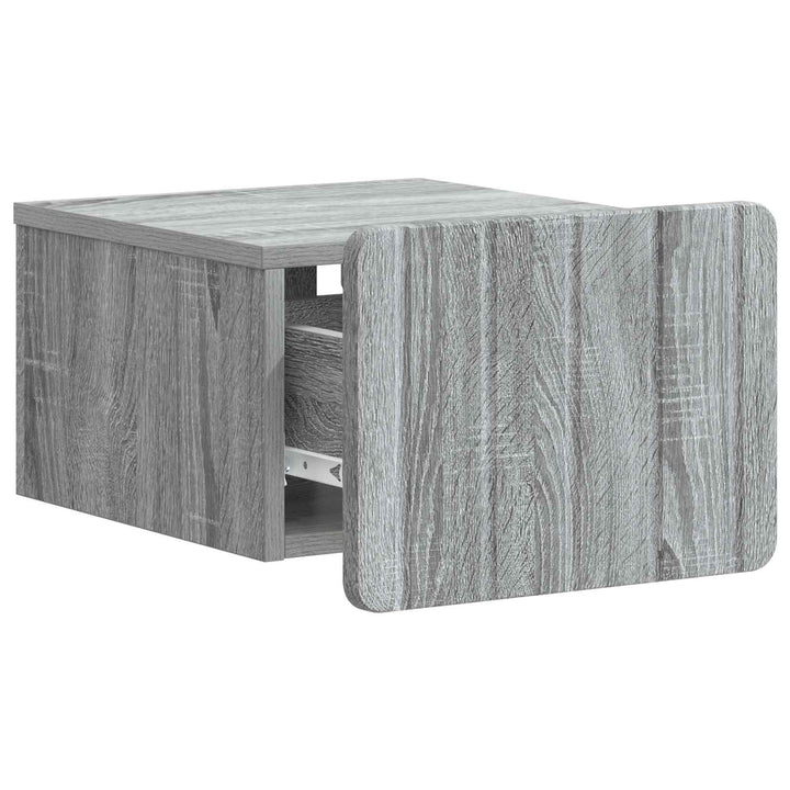 Væghængt Natbord 2 pcs Grå sonoma-eg 33 x 34,5 x 24 cm