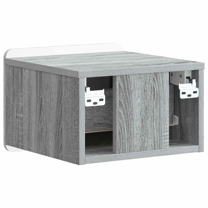 Væghængt Natbord 2 pcs Grå sonoma-eg 33 x 34,5 x 24 cm
