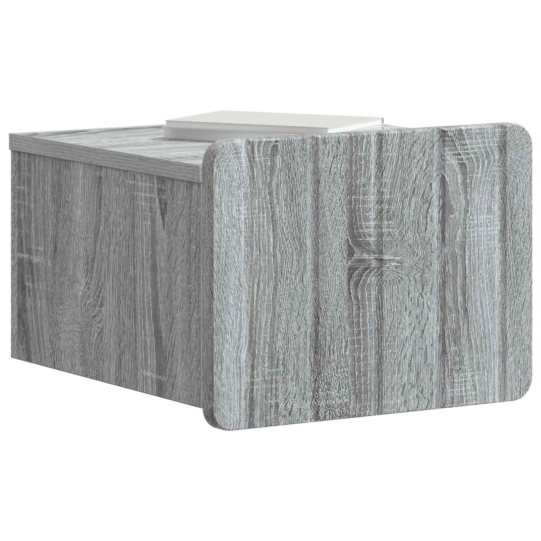 Væghængt Natbord 2 pcs Grå sonoma-eg 33 x 34,5 x 24 cm