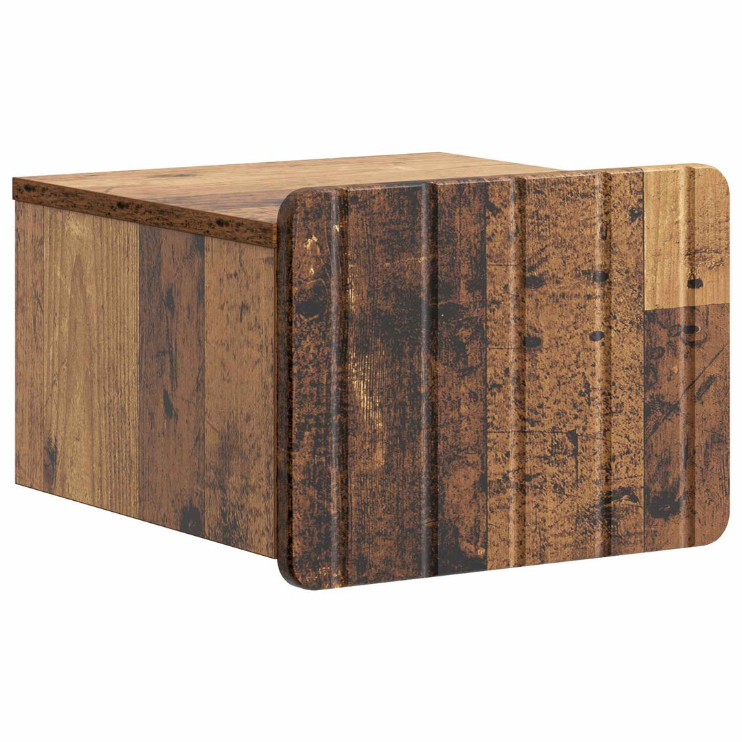Væghængt Natbord med skuffe 2 pcs Gammelt træ 33 x 34,5 x 24 cm