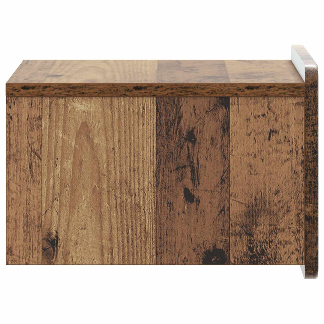 Væghængt Natbord med skuffe 2 pcs Gammelt træ 33 x 34,5 x 24 cm
