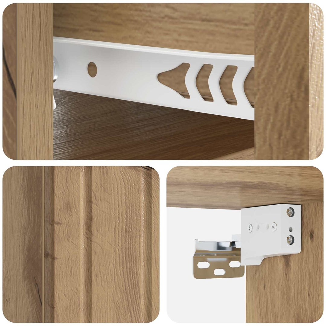 Væghængt Natbord med skuffe 2 pcs Artisan-eg 33 x 34,5 x 24 cm