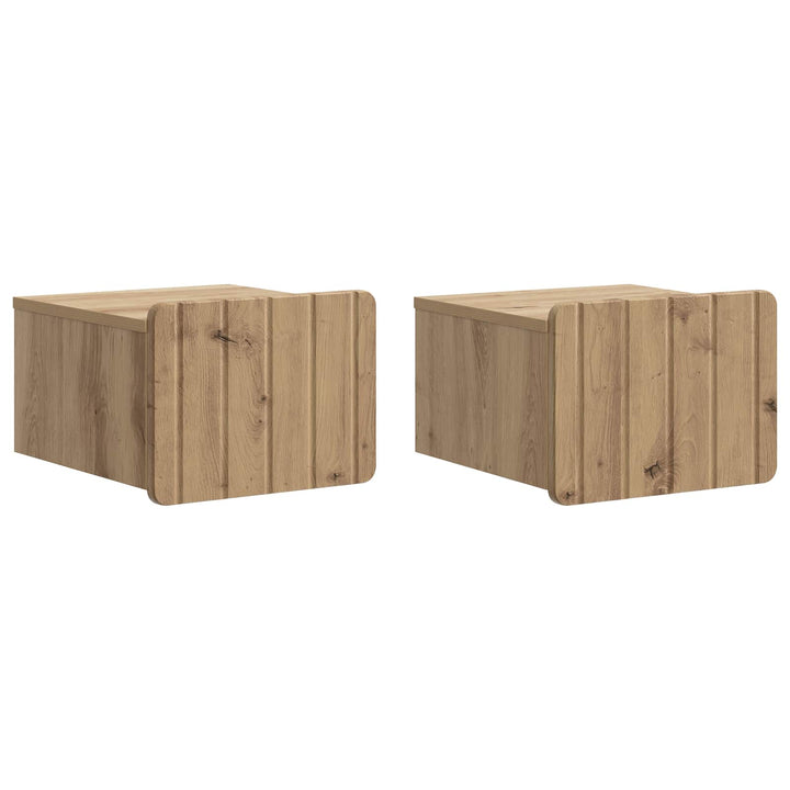 Væghængt Natbord med skuffe 2 pcs Artisan-eg 33 x 34,5 x 24 cm