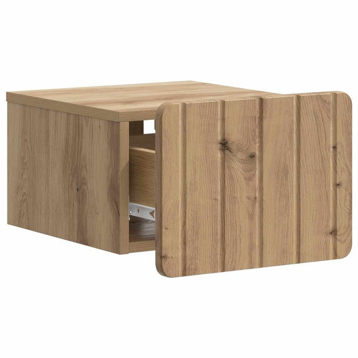 Væghængt Natbord med skuffe 2 pcs Artisan-eg 33 x 34,5 x 24 cm