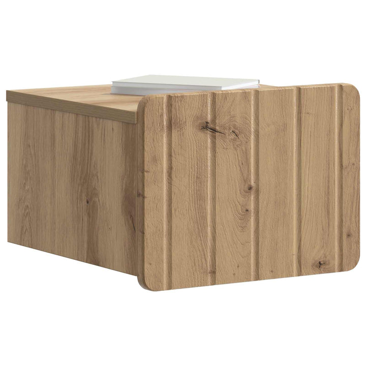 Væghængt Natbord med skuffe 2 pcs Artisan-eg 33 x 34,5 x 24 cm