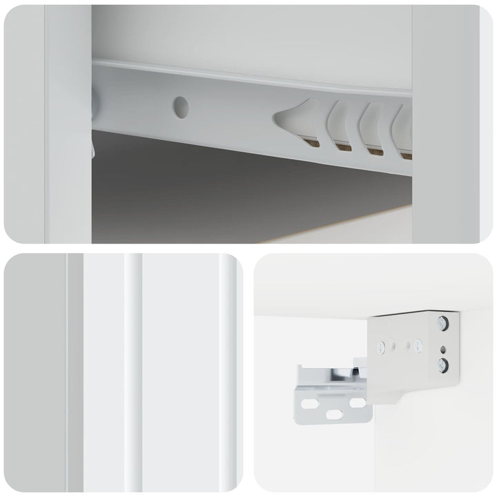 Væghængt Natbord 2 pcs Hvid 49 x 34,5 x 24 cm Konstrueret træ