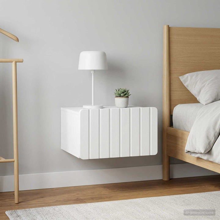 Væghængt Natbord 2 pcs Hvid 49 x 34,5 x 24 cm Konstrueret træ