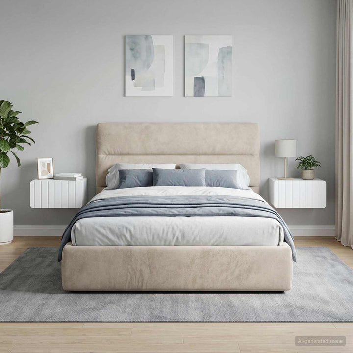 Væghængt Natbord 2 pcs Hvid 49 x 34,5 x 24 cm Konstrueret træ
