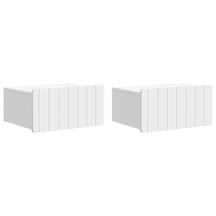 Væghængt Natbord 2 pcs Hvid 49 x 34,5 x 24 cm Konstrueret træ