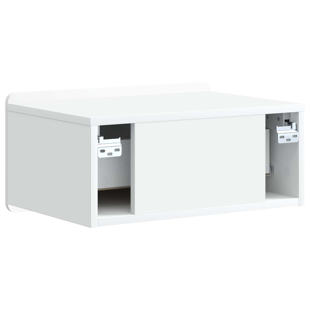 Væghængt Natbord 2 pcs Hvid 49 x 34,5 x 24 cm Konstrueret træ
