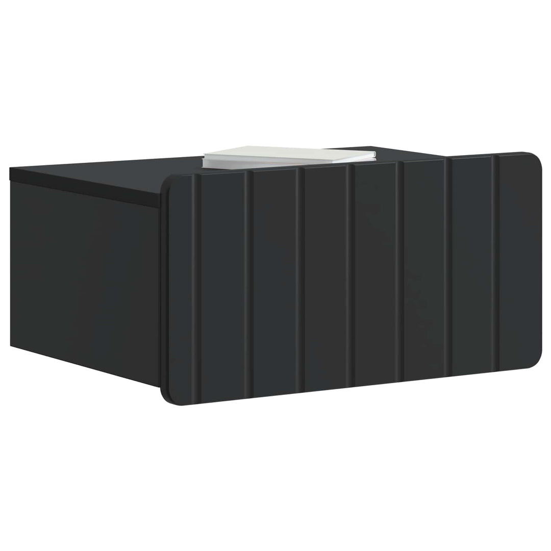 Væghængt Natbord Sort 49 x 34,5 x 24 cm Konstrueret træ