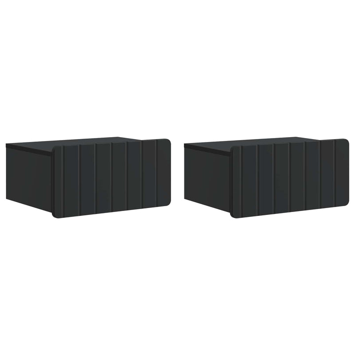 Væghængt Natbord 2 pcs Sort 49 x 34,5 x 24 cm Konstrueret træ