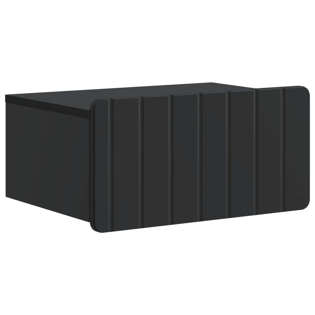 Væghængt Natbord 2 pcs Sort 49 x 34,5 x 24 cm Konstrueret træ
