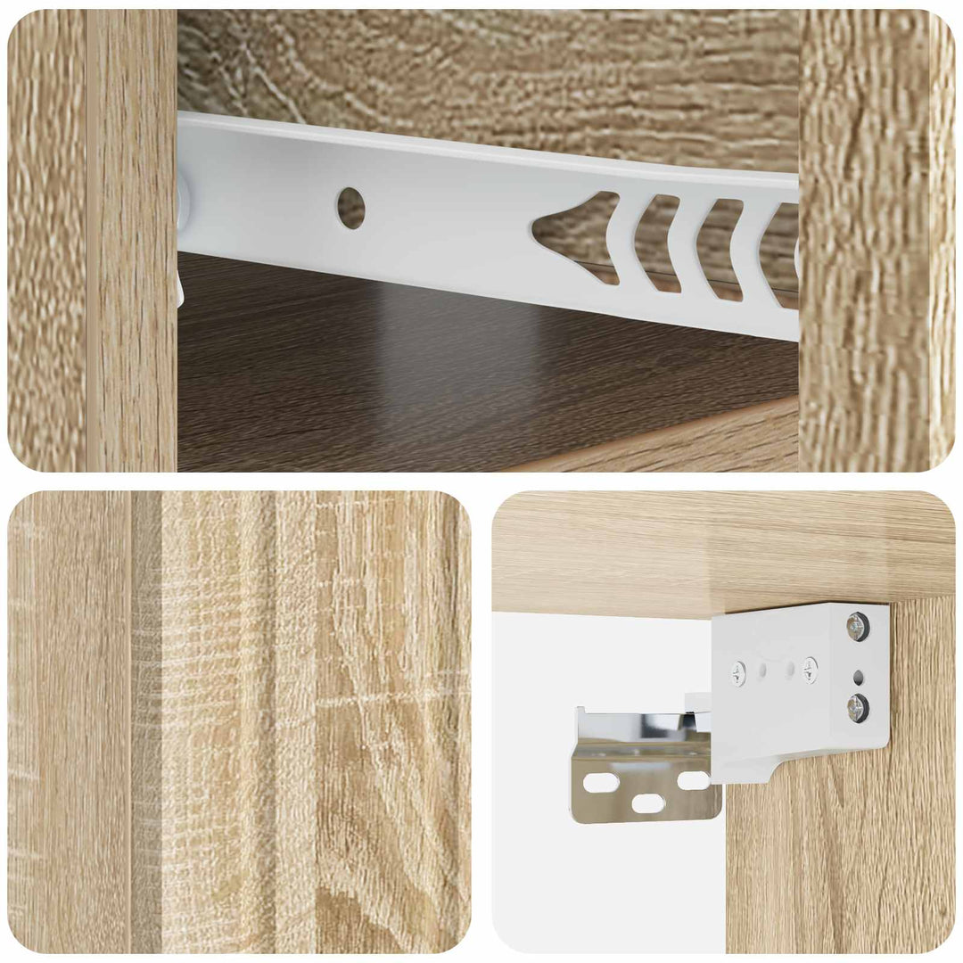 Væghængt Natbord med skuffe 2 pcs Sonoma-eg 49 x 34,5 x 24 cm