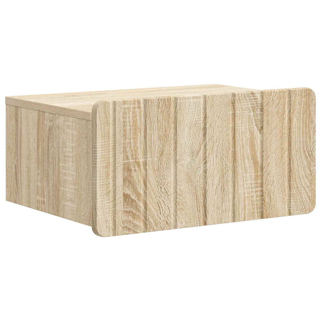 Væghængt Natbord med skuffe 2 pcs Sonoma-eg 49 x 34,5 x 24 cm