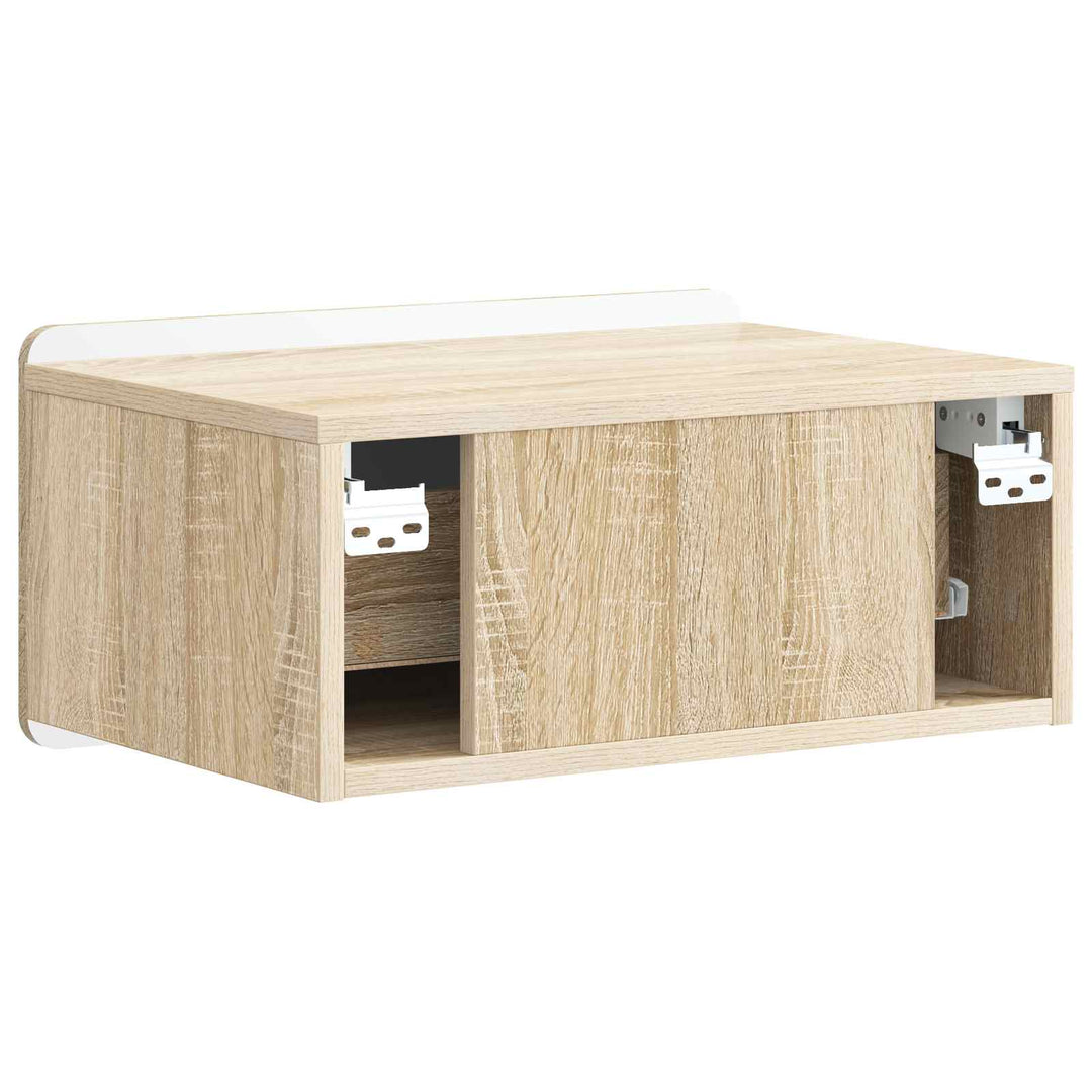 Væghængt Natbord med skuffe 2 pcs Sonoma-eg 49 x 34,5 x 24 cm