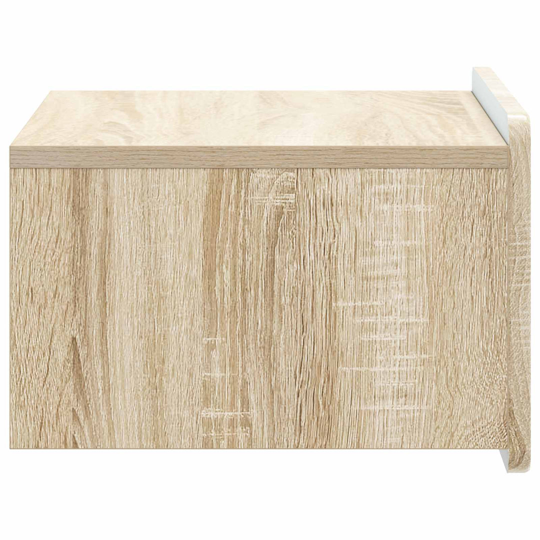 Væghængt Natbord med skuffe 2 pcs Sonoma-eg 49 x 34,5 x 24 cm
