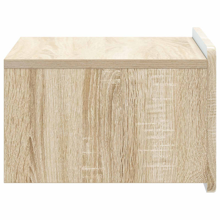 Væghængt Natbord med skuffe 2 pcs Sonoma-eg 49 x 34,5 x 24 cm