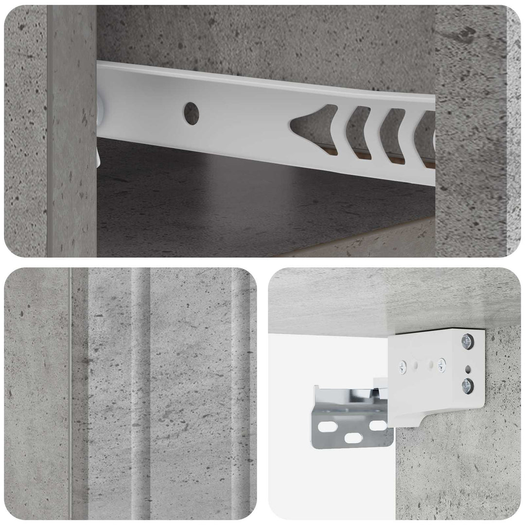 Væghængt Natbord med skuffe 2 pcs Betongrå 49 x 34,5 x 24 cm
