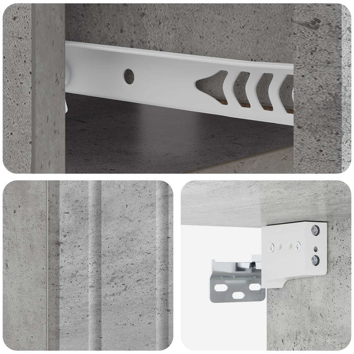 Væghængt Natbord med skuffe 2 pcs Betongrå 49 x 34,5 x 24 cm
