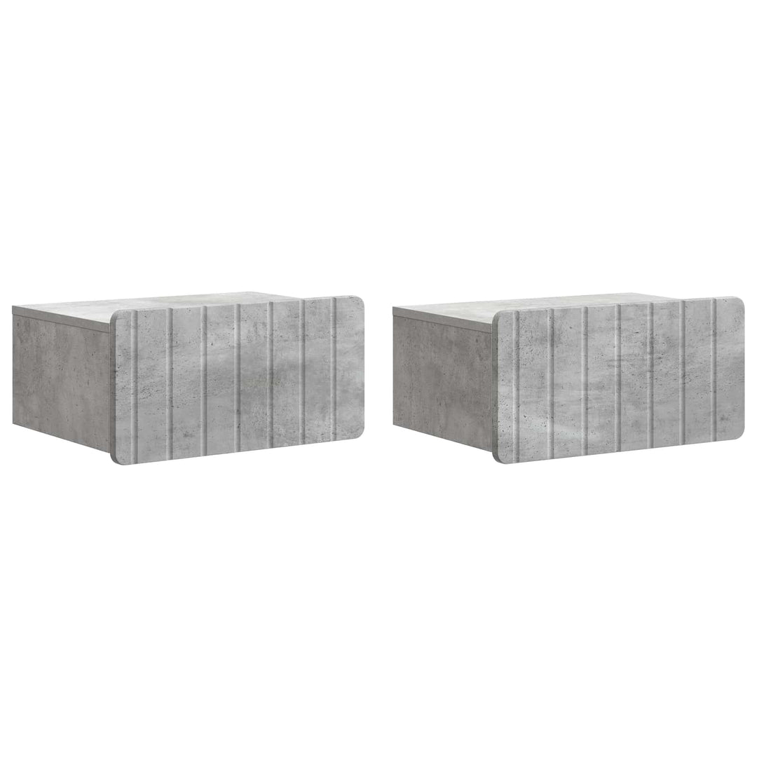 Væghængt Natbord med skuffe 2 pcs Betongrå 49 x 34,5 x 24 cm
